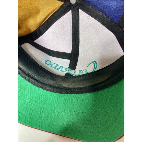 Colorado Hat Color Block Patchwork Sueded Embroidered SnapBack Cap - Picture 8 of 9